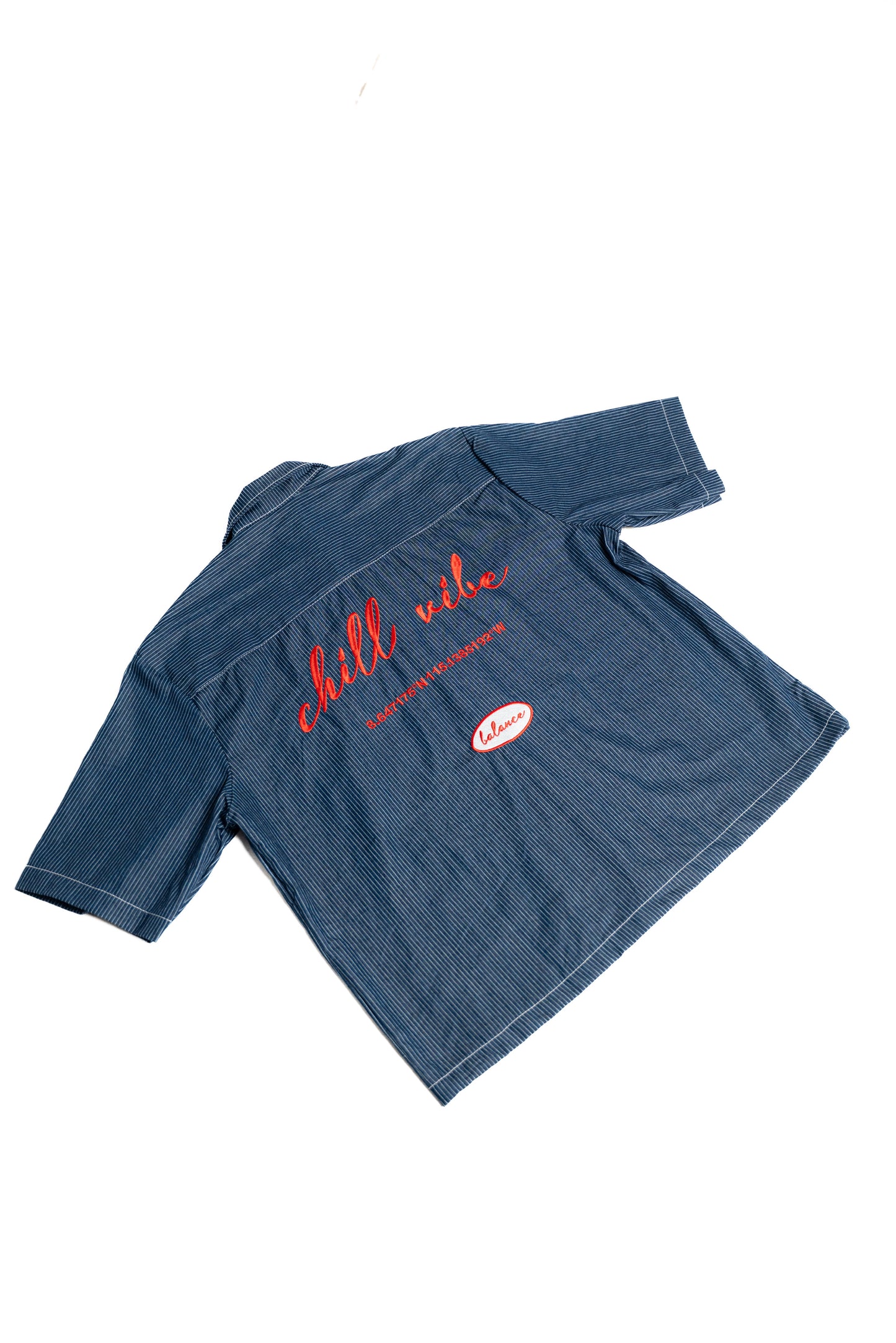 CHILL VIBE Oversized Stripes Denim shirt