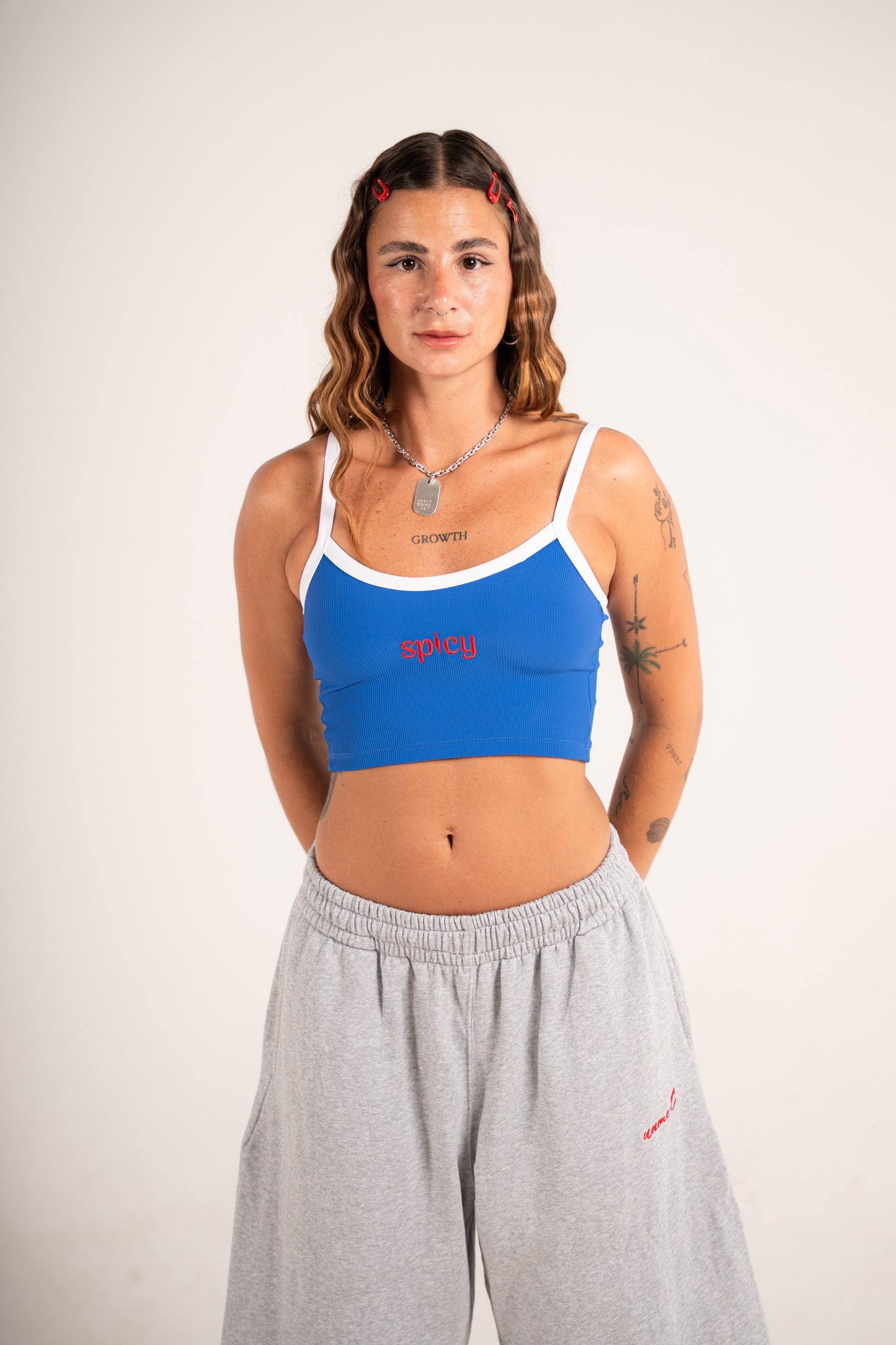 SPICY Top Crop Blue