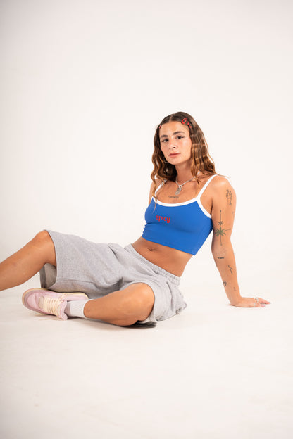 SPICY Top Crop Blue