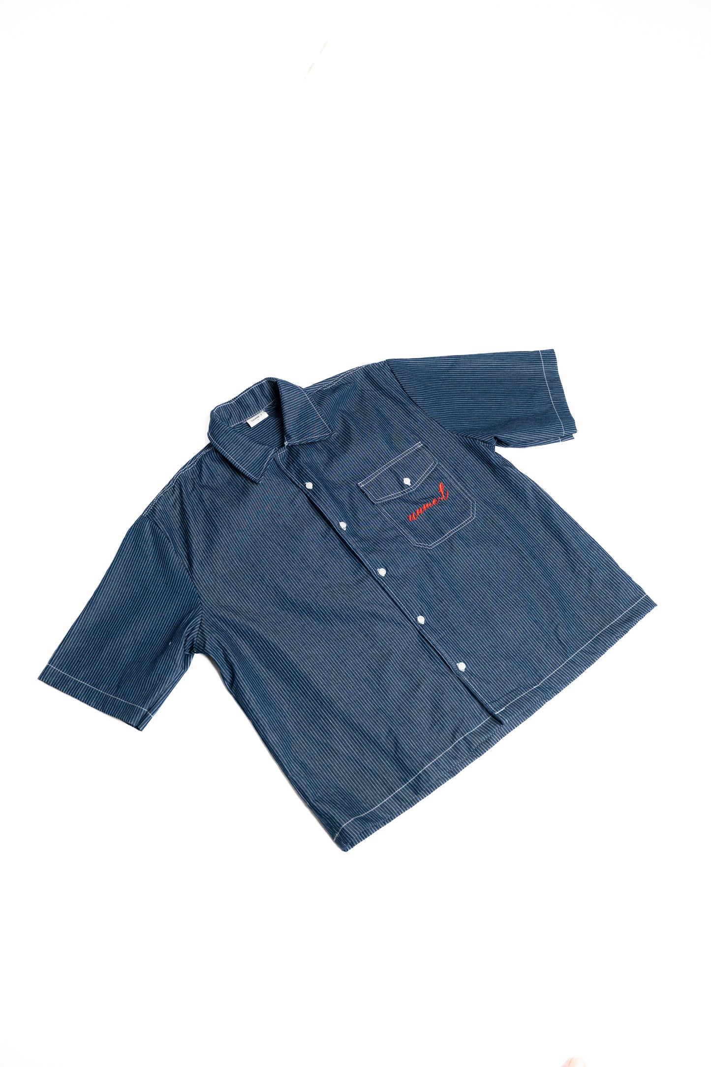 CHILL VIBE Oversized Stripes Denim shirt