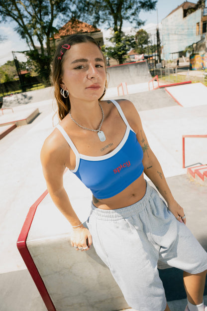 SPICY Top Crop Blue