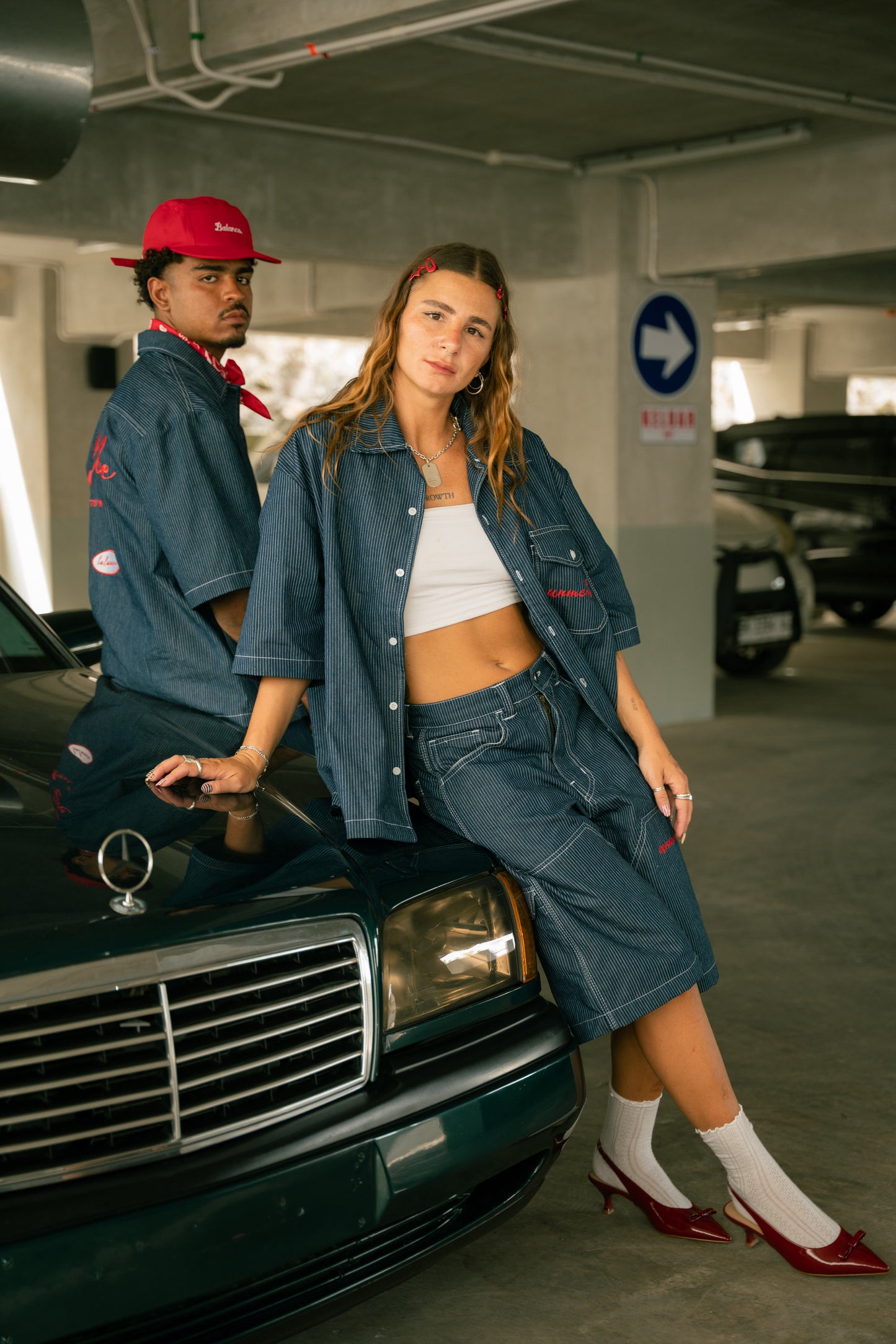 CHILL VIBE Oversized Stripes Denim shirt
