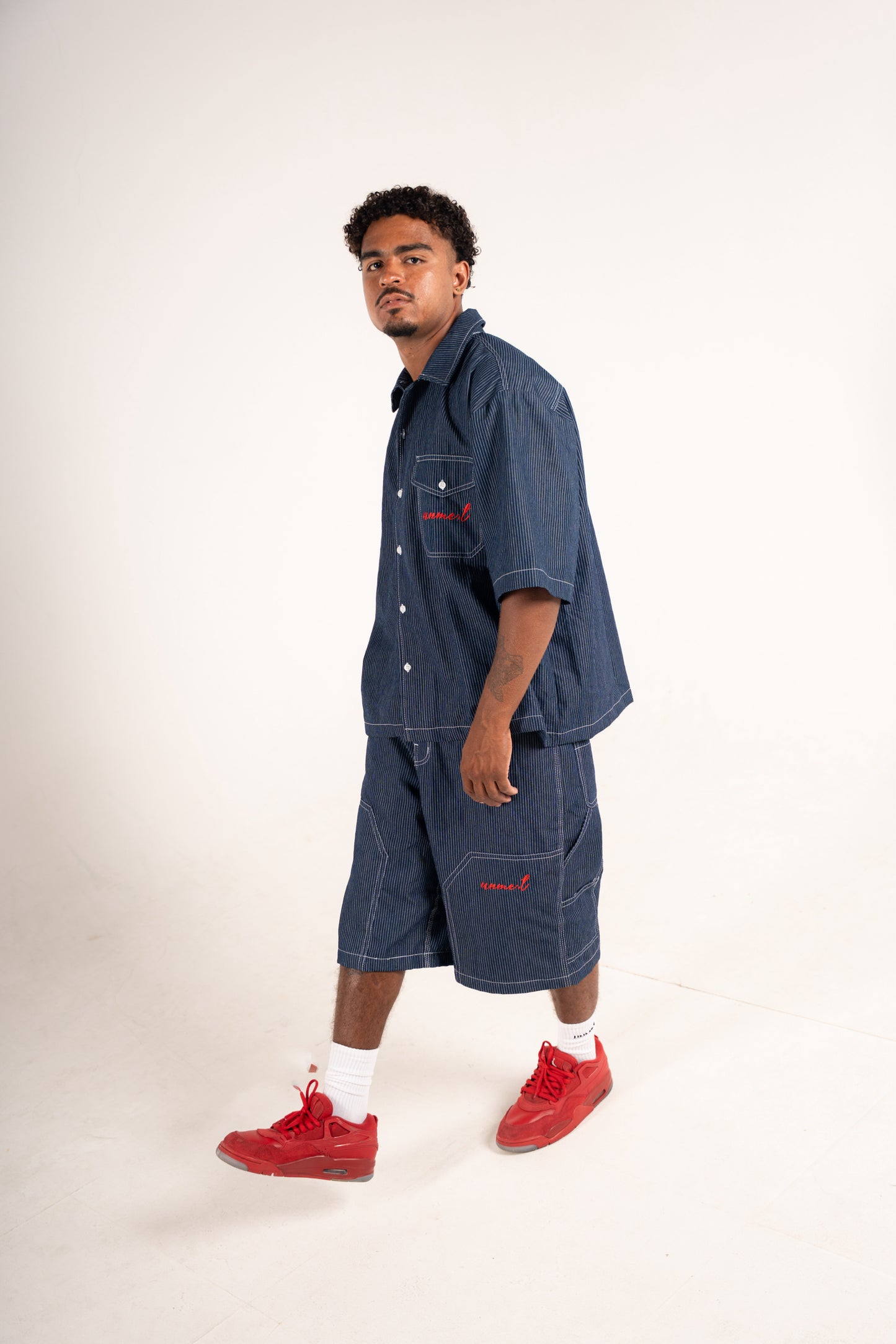 CHILL VIBE Oversized Stripes Denim shirt