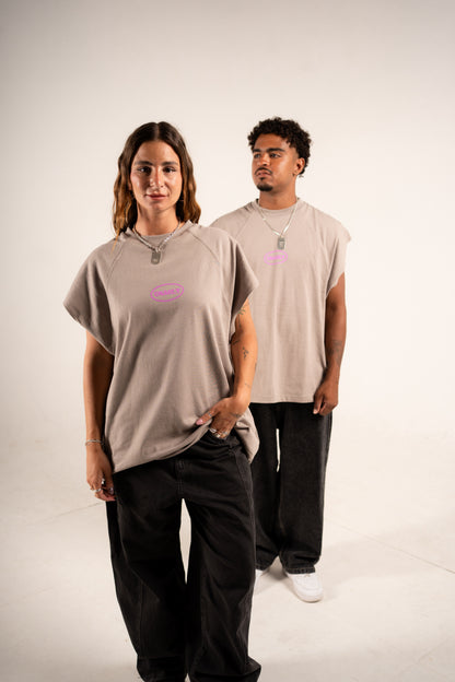 STAY HUMBLE Oversized Heavyweight Tank Grey