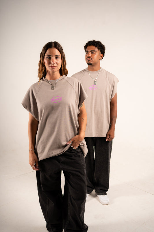STAY HUMBLE Oversized Heavyweight Tank Grey