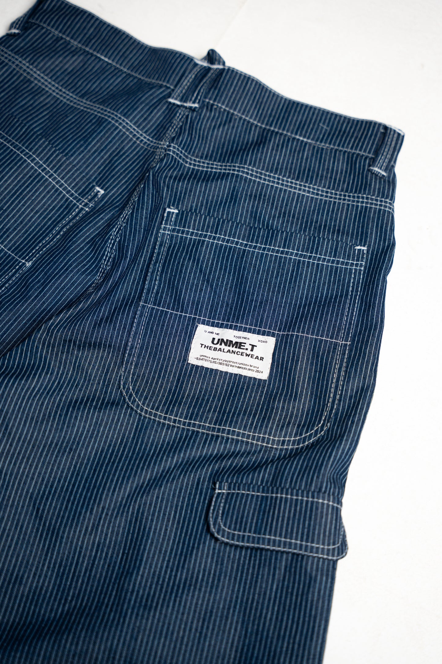 UNME.T Baggy Stripes Denim Shorts