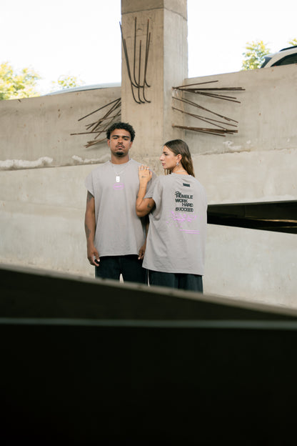 STAY HUMBLE Oversized Heavyweight Tank Grey