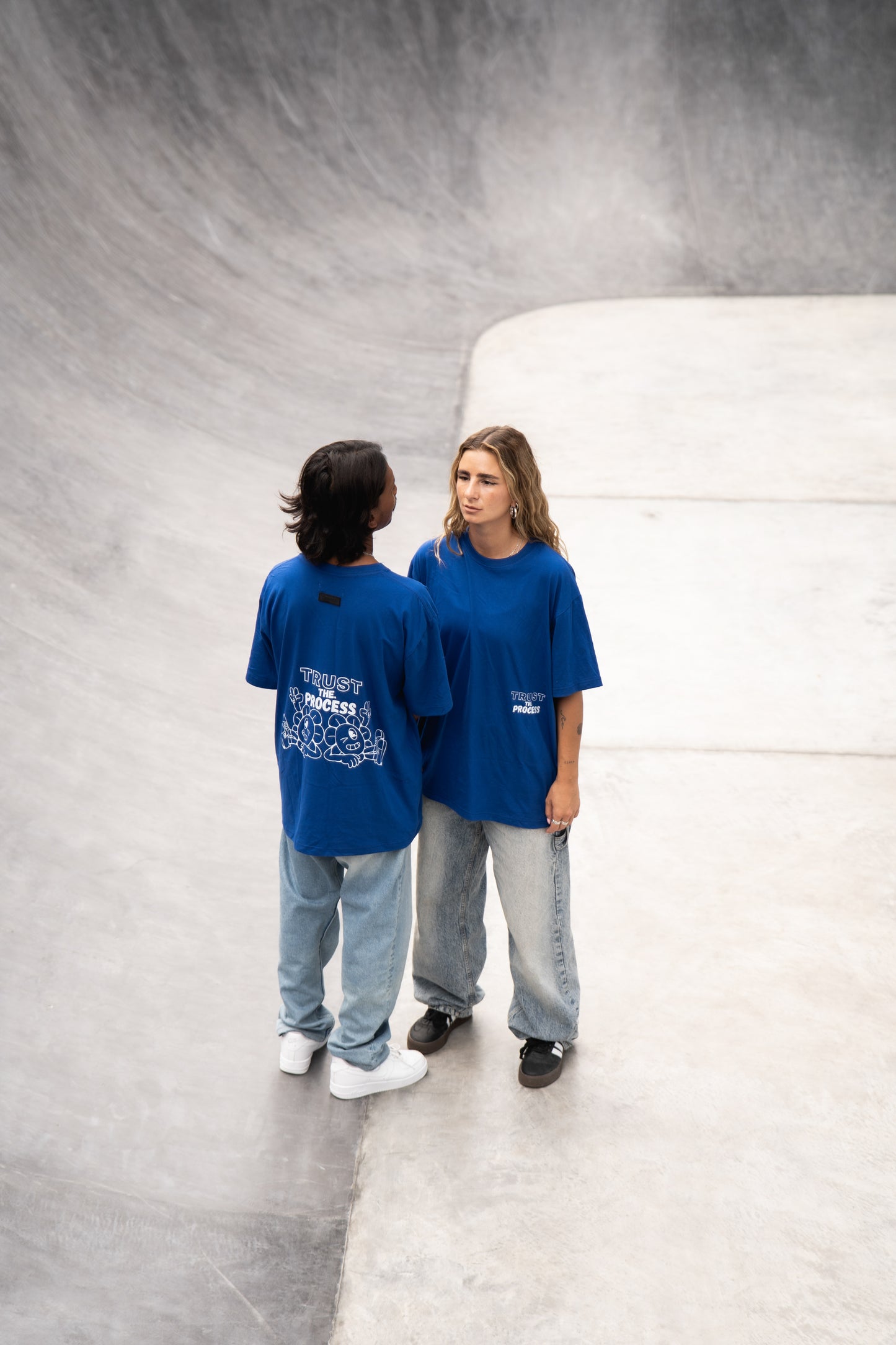 TRUST THE PROCESS - Oversized Tee Cotton Royal Blue