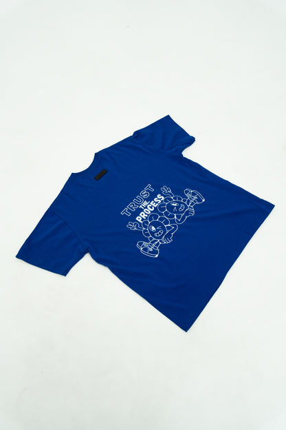 TRUST THE PROCESS - Oversized Tee Cotton Royal Blue